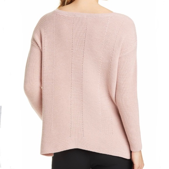 Eileen Fisher Bateau Neck Merino Wool Sweater - Picture 3 of 6